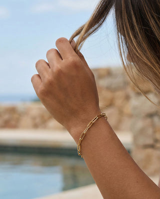 Paperclip Armbånd 18K Guldbelagt 4mm
