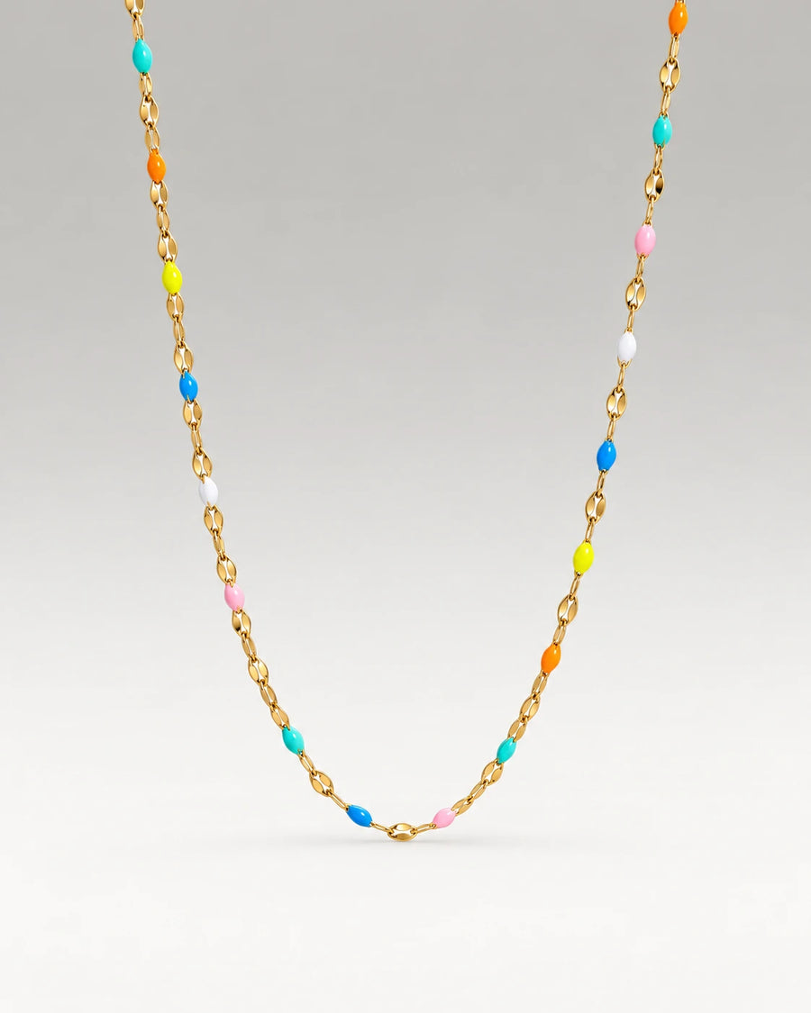 Pastel Rainbow Halskæde 18K Guldbelagt