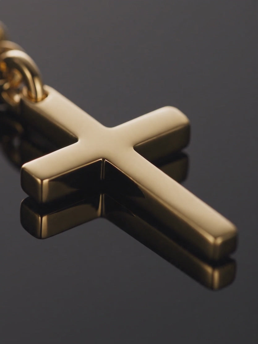 Video af Bora Cross Necklace i 18K guldbelagt