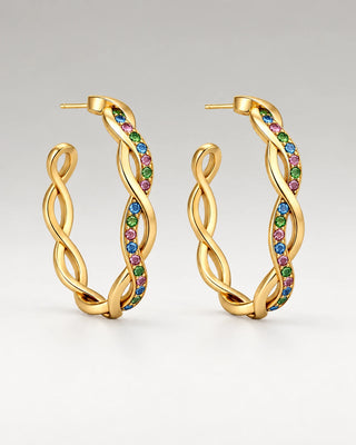 Round Wave Multi Hoops 18K Guldbelagt