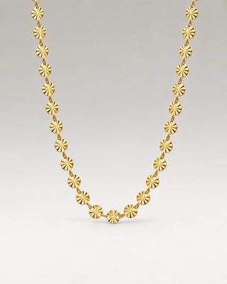 Rund Sunburst Choker 18K Guldbelagt 6mm