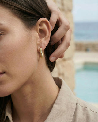 Runde Zirkonia Hoops 18K Guldbelagt