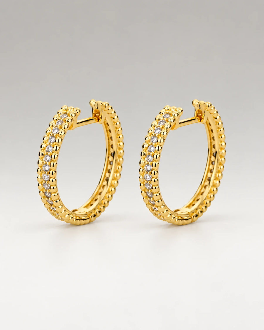 Runde Zirkonia Hoops 18K Guldbelagt
