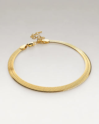Flad Slange Armbånd 18K Guldbelagt 4mm