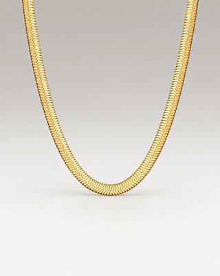 Flad Slange Choker 18K Guldbelagt 4mm