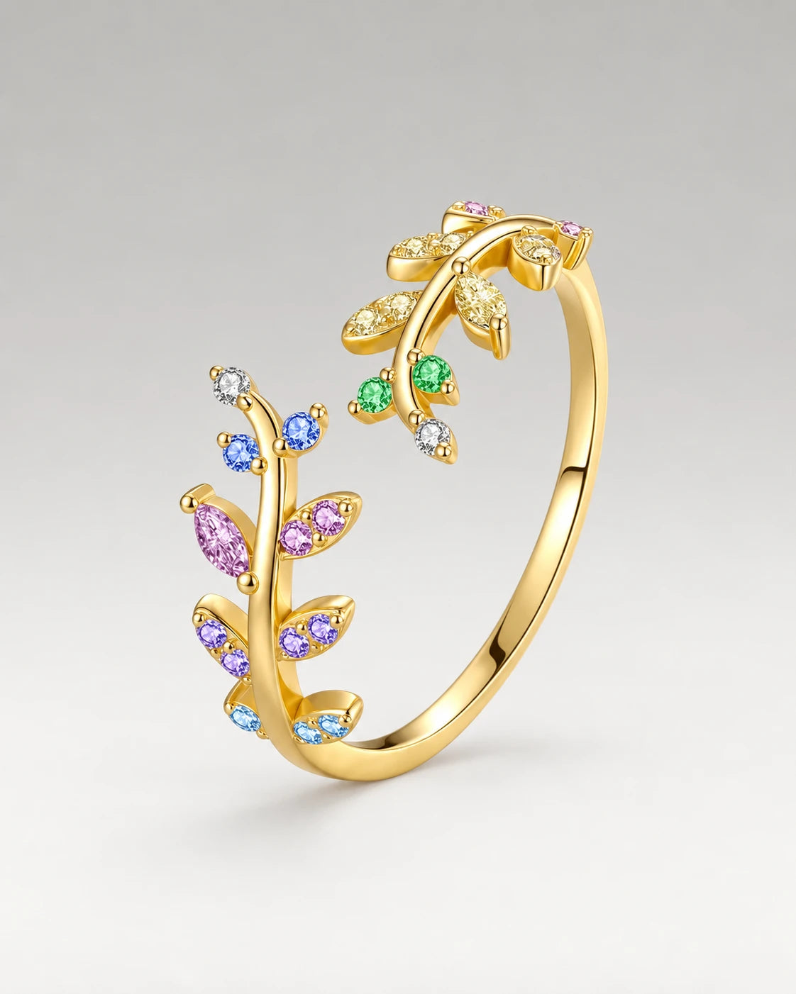 Summer Zirkonia Leaf Ring 18K Guldbelagt