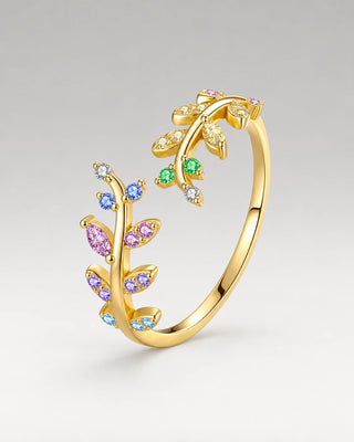 Summer Zirkonia Leaf Ring 18K Guldbelagt