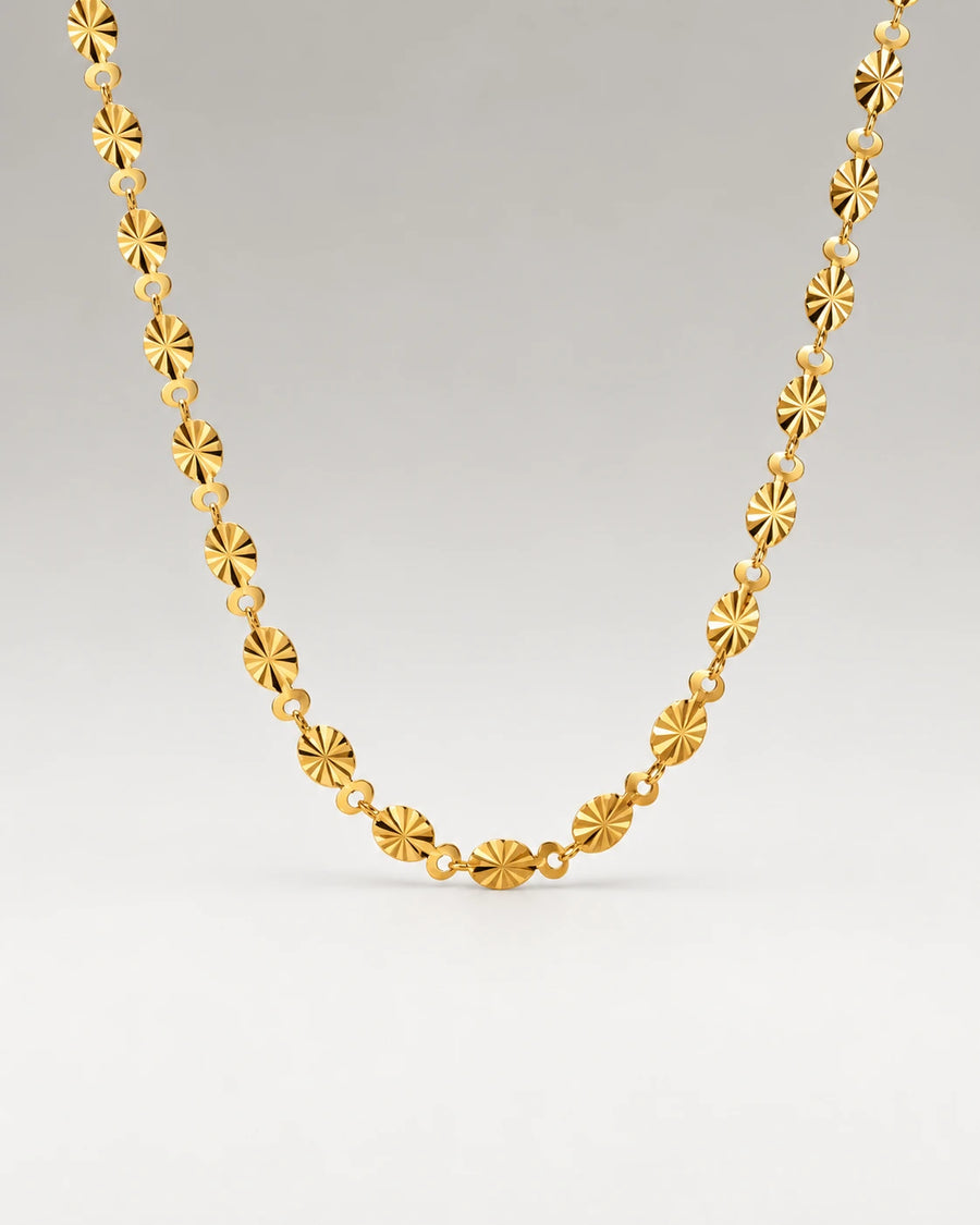 Sunburst Choker 18K Guldbelagt 4mm