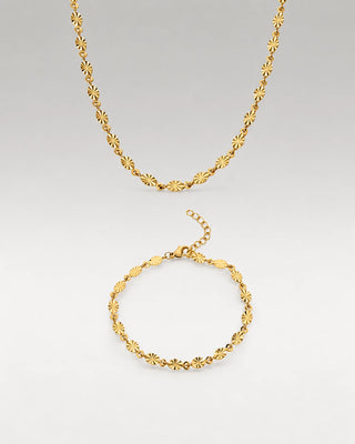 Sunburst Choker + Armbånd Gavesæt 18K Guldbelagt
