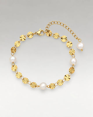 Sunburst Ferskvandsperle Armbånd 18K Guldbelagt