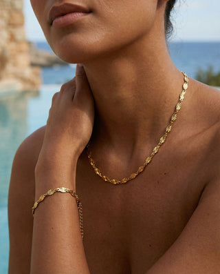 Sunburst Choker + Armbånd Gavesæt 18K Guldbelagt