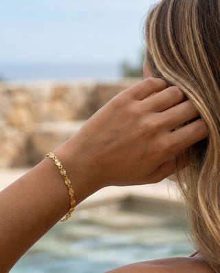 Sunburst Armbånd 18K Guldbelagt 4mm