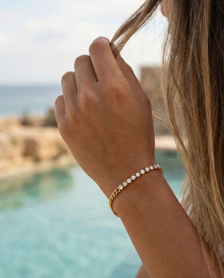 Panzer Tennis Armbånd 18K Guldbelagt 3mm