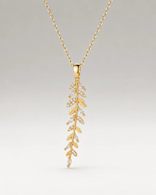 Zirkonia Leaf Halskæde 18K Guldbelagt