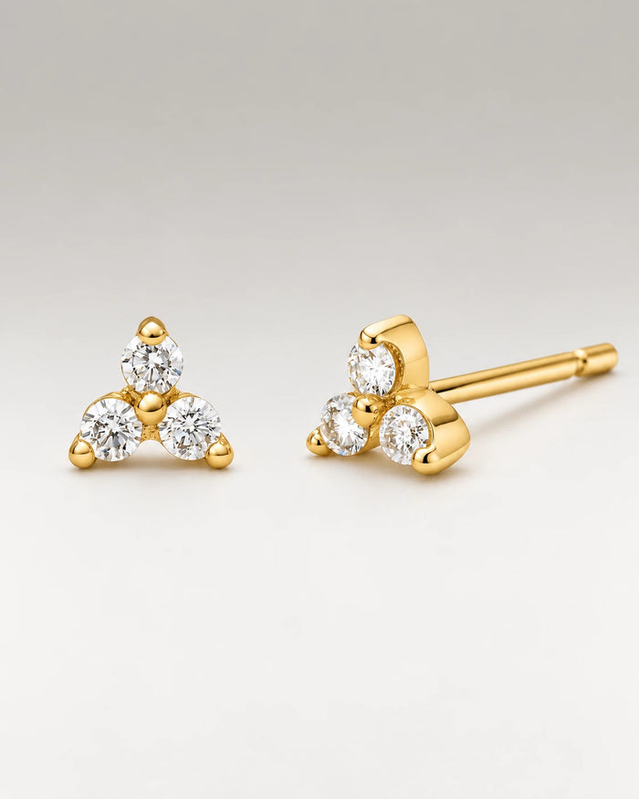 Mini Zirkonia Ørestikker 18K Guldbelagt