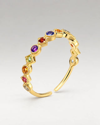 Zirkonia Regnbue Ring 18K Guldbelagt