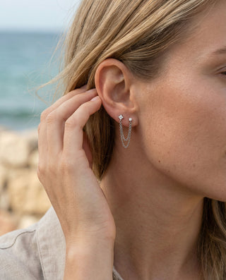 Zirkonia Flower Ørestikker