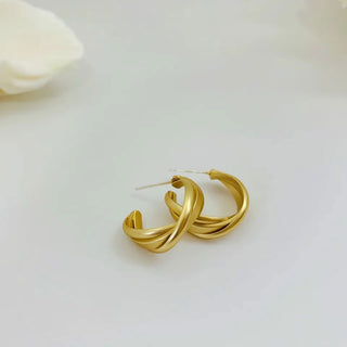 Triple Twisted Hoops 18K Guldbelagt