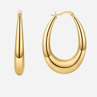 Klassisk Teardrop Hoops 18K Guldbelagt