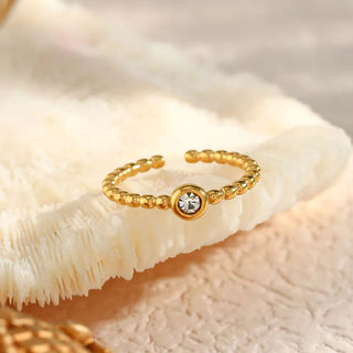 Beaded Crystal Ring 18K Guldbelagt