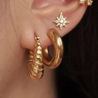 Chunky Twisted Hoops 18K Guldbelagt