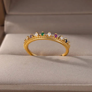 Crown Zirkonia Ring 18K Guldbelagt