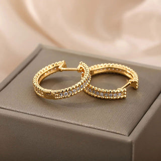 Runde Zirkonia Hoops 18K Guldbelagt