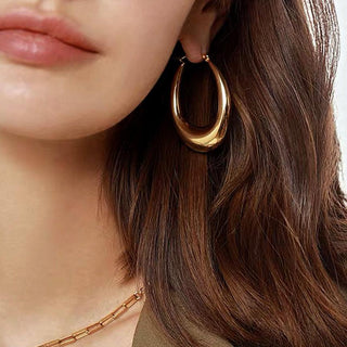 Klassisk Teardrop Hoops 18K Guldbelagt